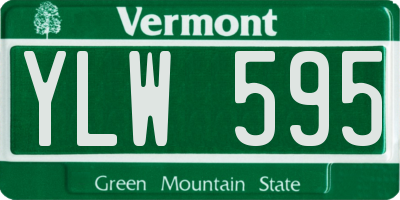 VT license plate YLW595