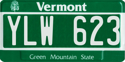 VT license plate YLW623