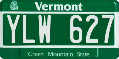 VT license plate YLW627