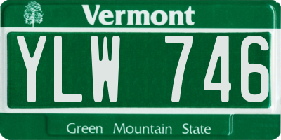 VT license plate YLW746