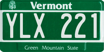 VT license plate YLX221
