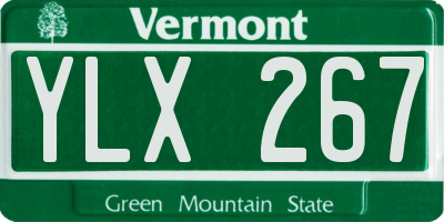 VT license plate YLX267