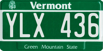 VT license plate YLX436