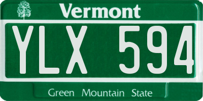 VT license plate YLX594