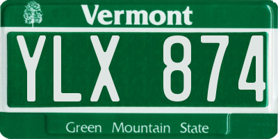 VT license plate YLX874