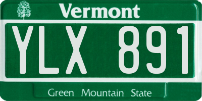 VT license plate YLX891