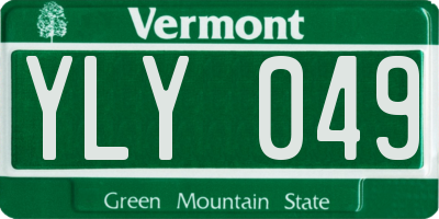 VT license plate YLY049