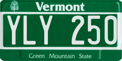VT license plate YLY250