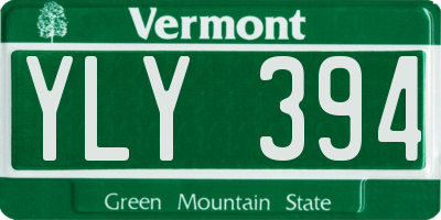 VT license plate YLY394