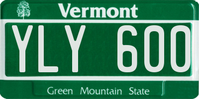 VT license plate YLY600