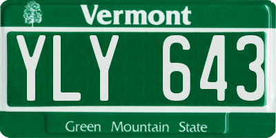 VT license plate YLY643