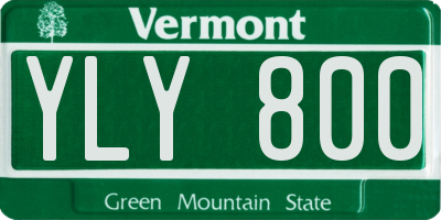 VT license plate YLY800