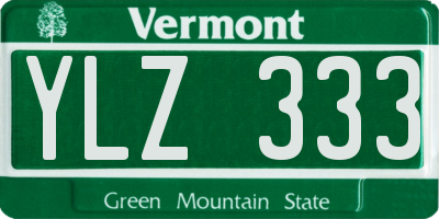 VT license plate YLZ333