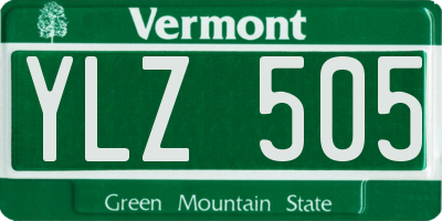 VT license plate YLZ505