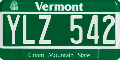 VT license plate YLZ542