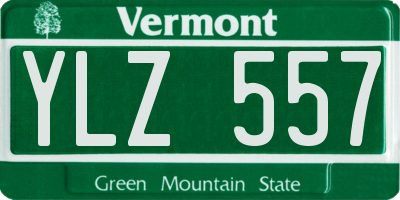 VT license plate YLZ557