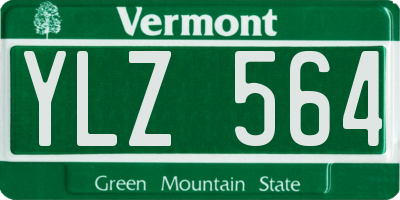 VT license plate YLZ564