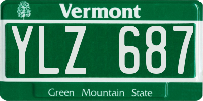 VT license plate YLZ687