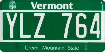 VT license plate YLZ764