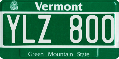 VT license plate YLZ800