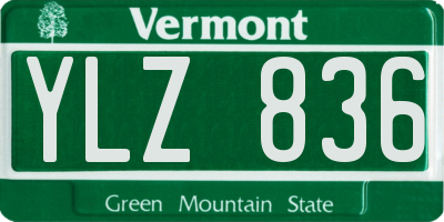 VT license plate YLZ836