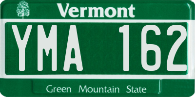 VT license plate YMA162