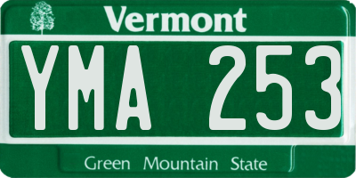 VT license plate YMA253