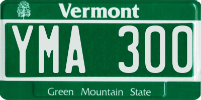VT license plate YMA300