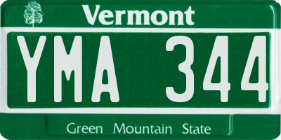 VT license plate YMA344