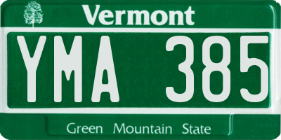 VT license plate YMA385