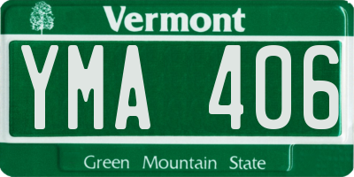 VT license plate YMA406