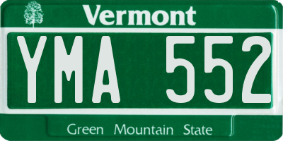 VT license plate YMA552