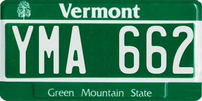 VT license plate YMA662