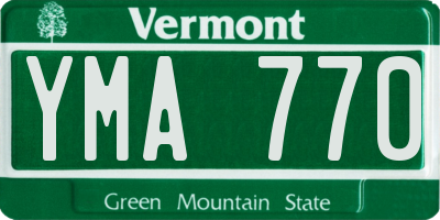 VT license plate YMA770