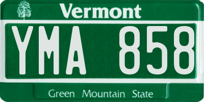 VT license plate YMA858