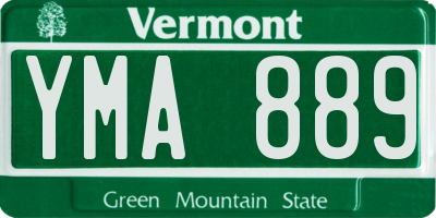 VT license plate YMA889