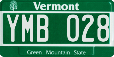 VT license plate YMB028