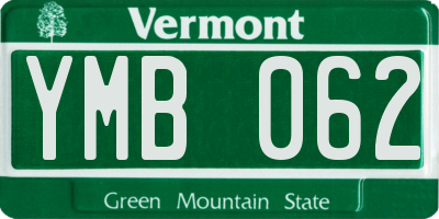 VT license plate YMB062