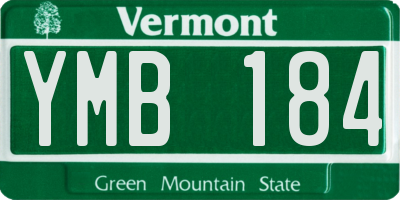 VT license plate YMB184