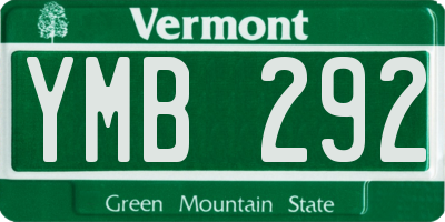 VT license plate YMB292