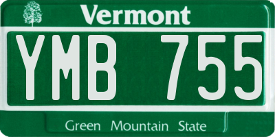 VT license plate YMB755