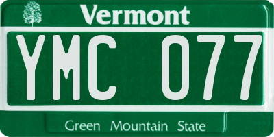 VT license plate YMC077