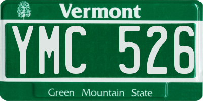 VT license plate YMC526