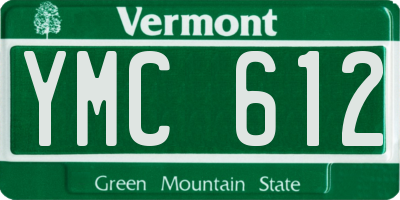 VT license plate YMC612