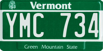 VT license plate YMC734