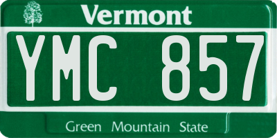 VT license plate YMC857