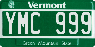 VT license plate YMC999