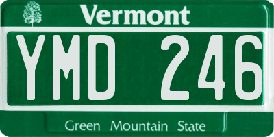VT license plate YMD246