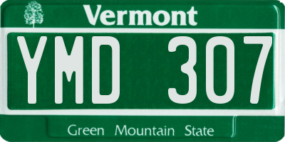 VT license plate YMD307