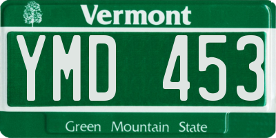 VT license plate YMD453